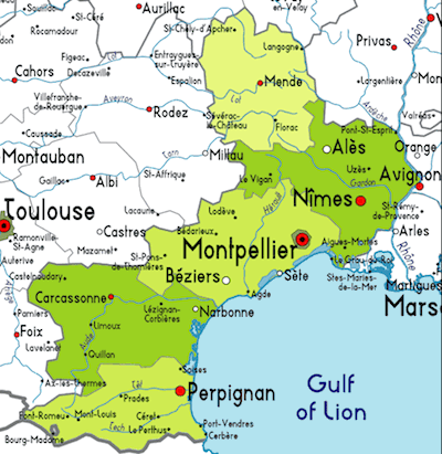 Карта Languedoc-Roussillon