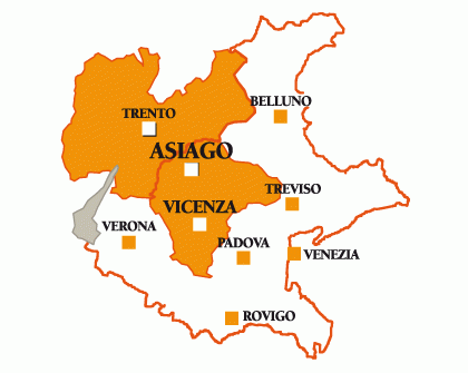 Asiago production map
