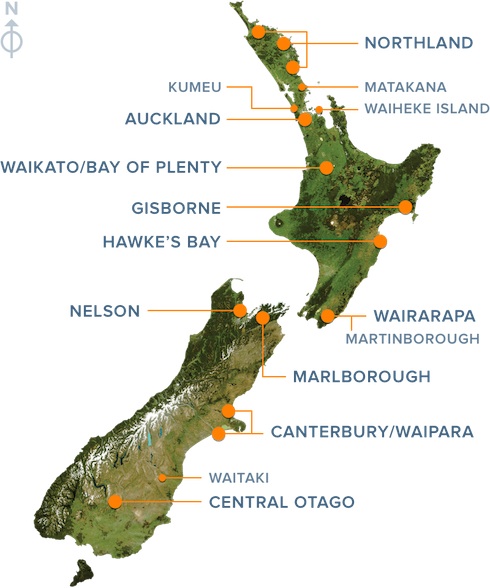 винная карта Новой Зеландии