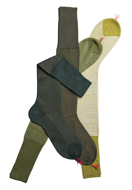 green over-the-calf socks